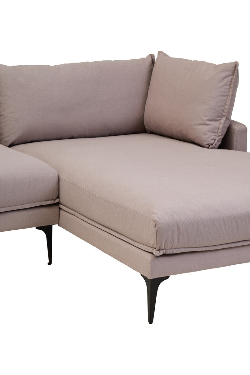 Troyes Grey Three Seat Right Chaise Sofa