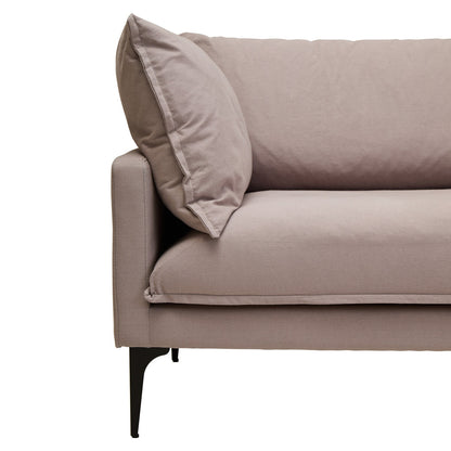 Troyes Grey Three Seat Right Chaise Sofa