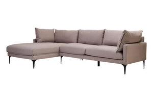 Troyes Grey Three Seat Left Chaise Sofa