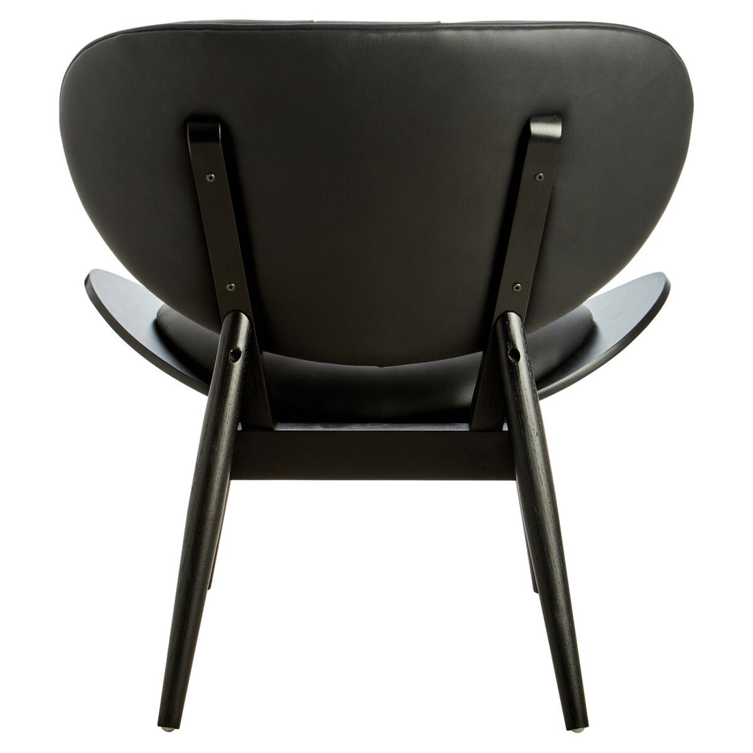 Vinsi Black Faux Leather Chair with Black Elm Wood Frame