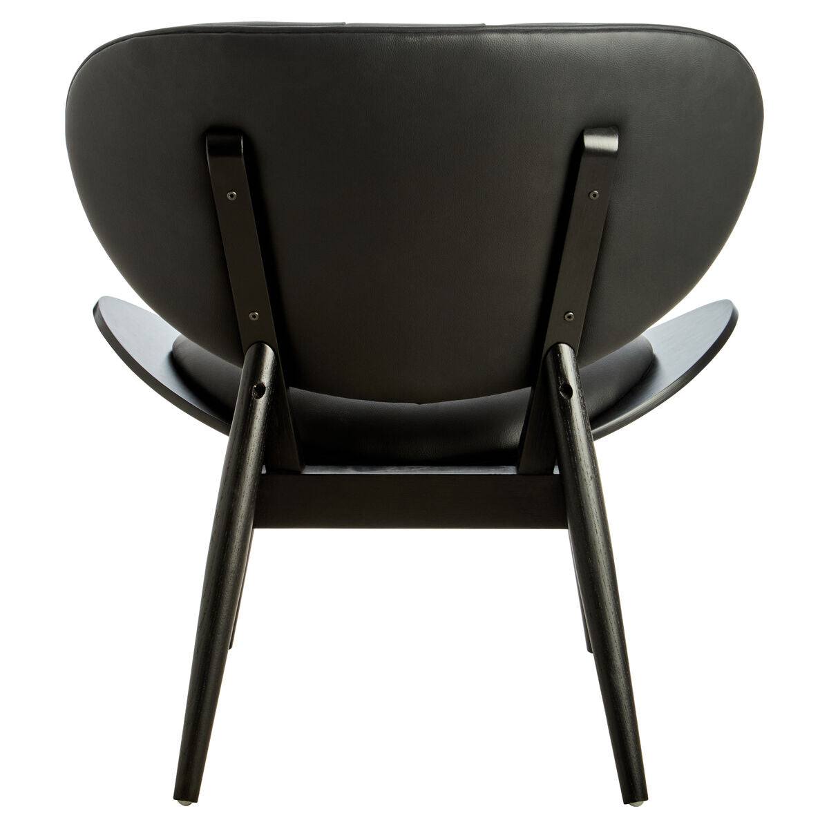 Vinsi Black Faux Leather Chair with Black Elm Wood Frame