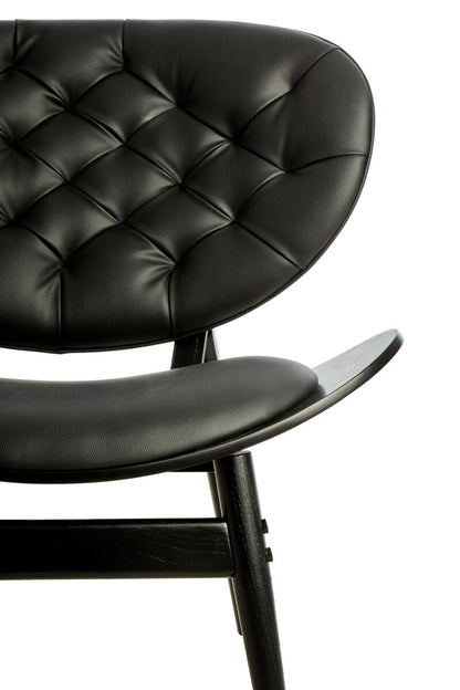Vinsi Black Faux Leather Chair with Black Elm Wood Frame