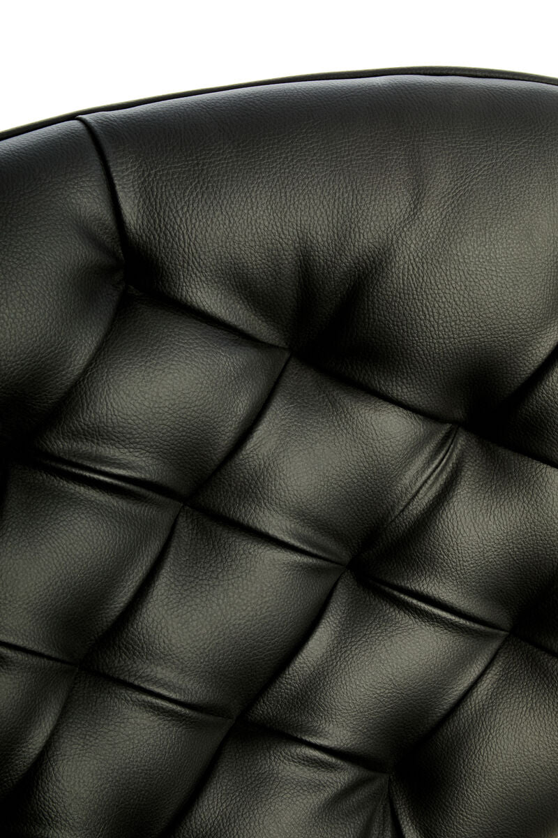 Vinsi Black Faux Leather Chair with Black Elm Wood Frame
