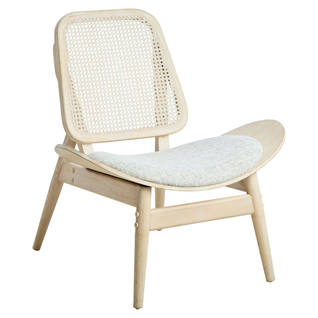 Vinsi Grey Fabric Chair with Cane Back