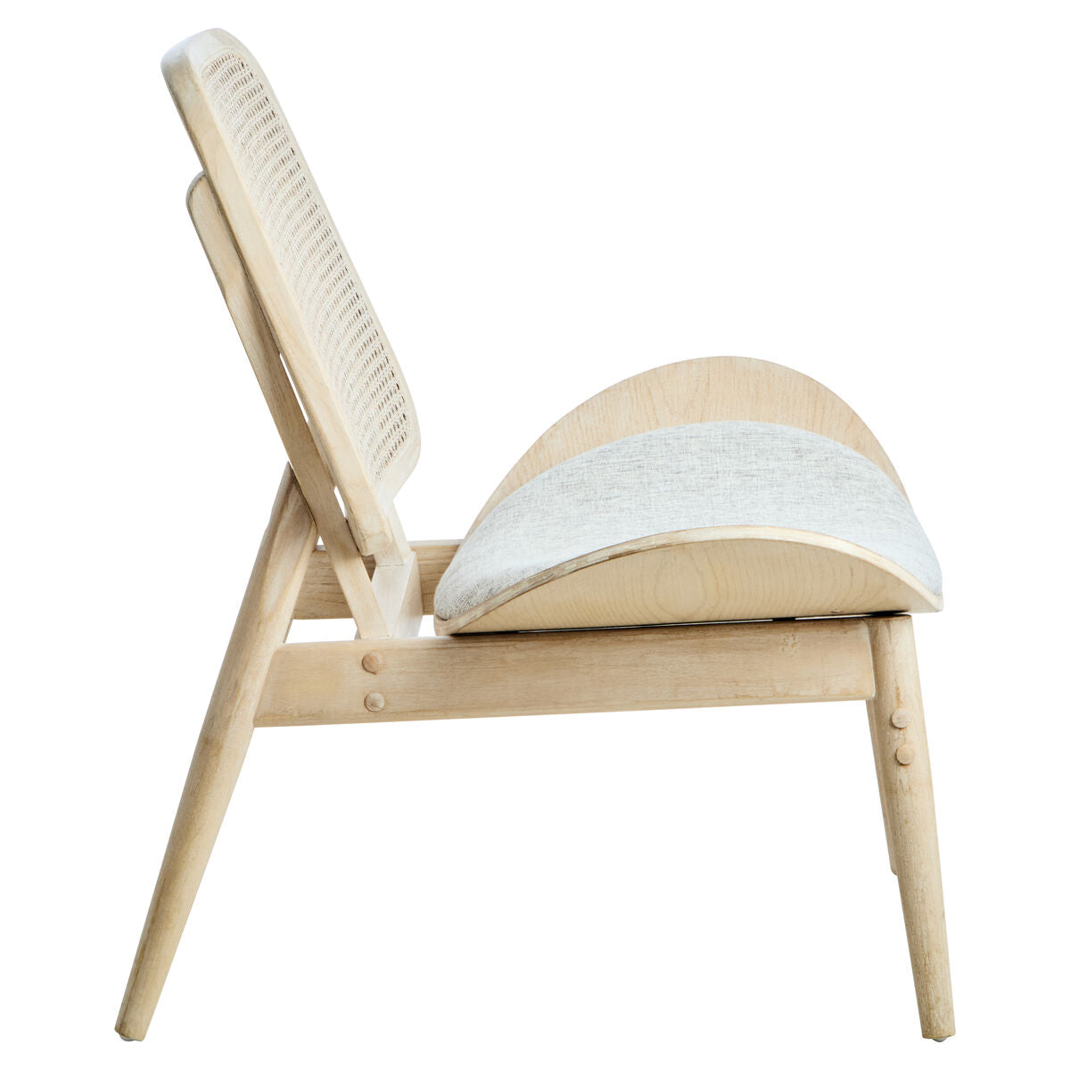 Vinsi Grey Fabric Chair with Cane Back