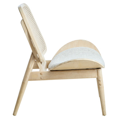 Vinsi Grey Fabric Chair with Cane Back