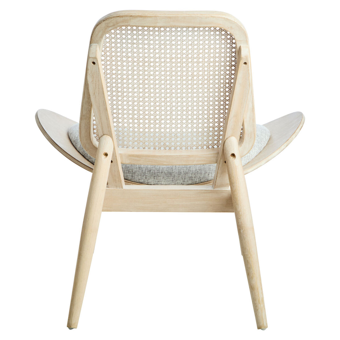 Vinsi Grey Fabric Chair with Cane Back