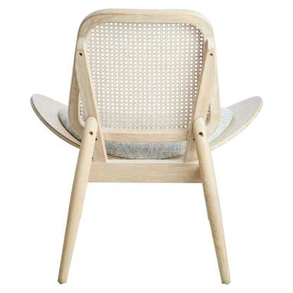Vinsi Grey Fabric Chair with Cane Back