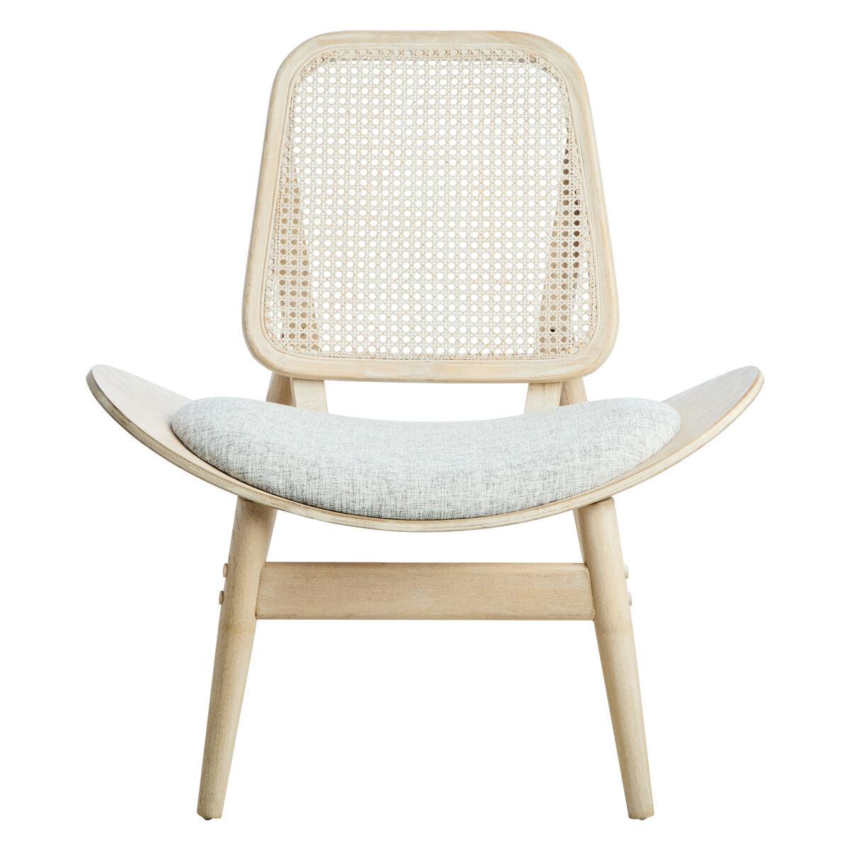 Vinsi Grey Fabric Chair with Cane Back