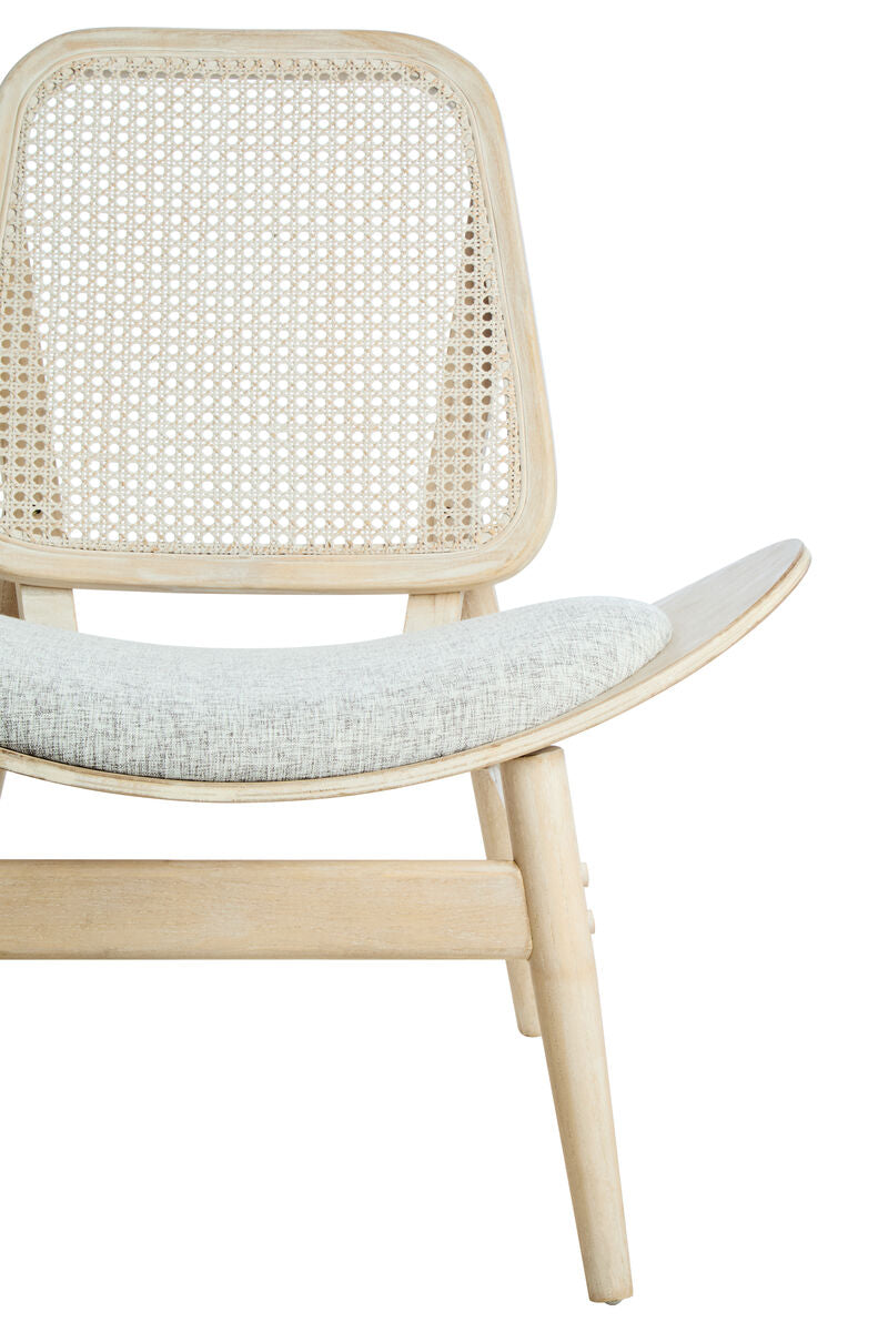 Vinsi Grey Fabric Chair with Cane Back
