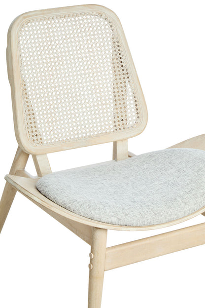 Vinsi Grey Fabric Chair with Cane Back