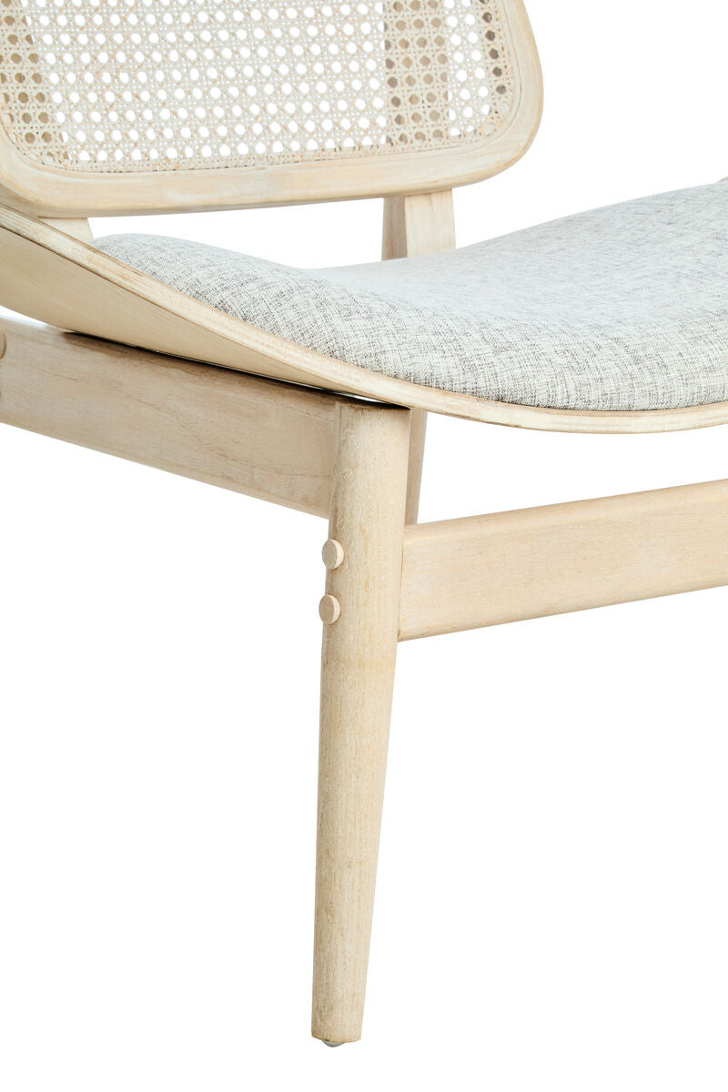 Vinsi Grey Fabric Chair with Cane Back