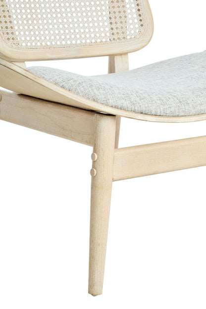 Vinsi Grey Fabric Chair with Cane Back