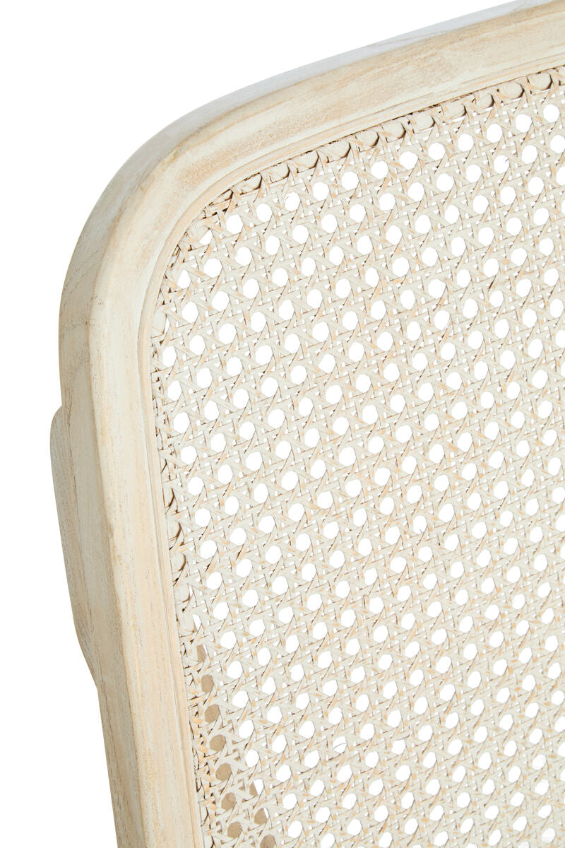 Vinsi Grey Fabric Chair with Cane Back