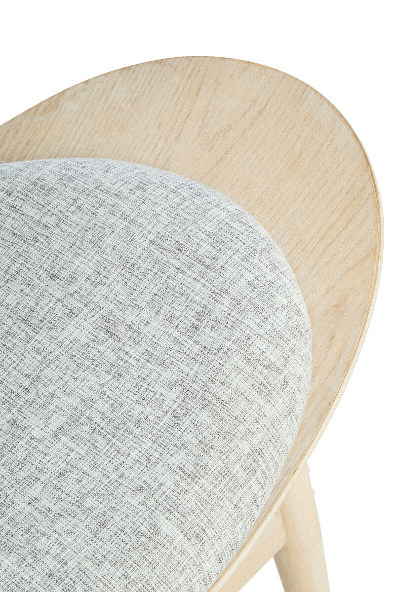 Vinsi Grey Fabric Chair with Cane Back