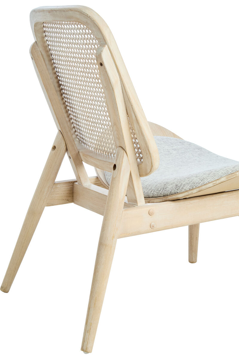 Vinsi Grey Fabric Chair with Cane Back