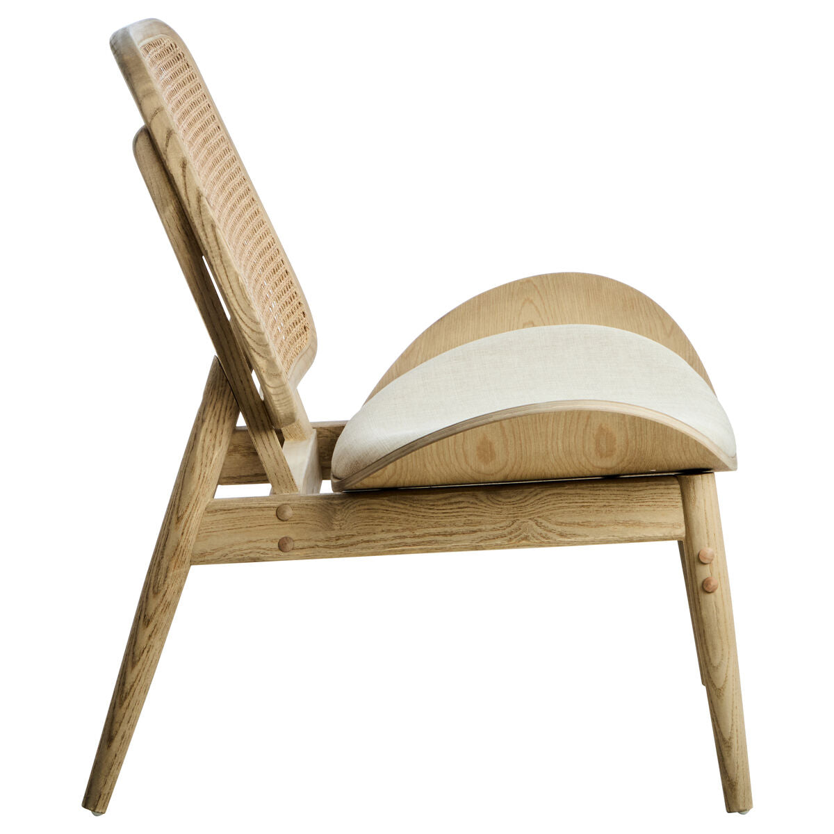 Vinsi Beige Fabric Chair with Cane Back