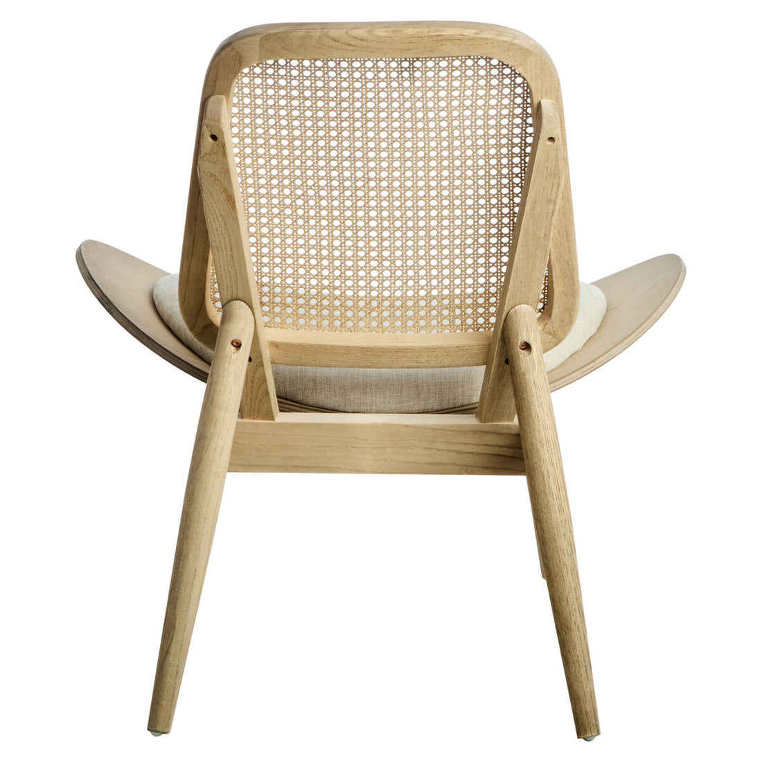 Vinsi Beige Fabric Chair with Cane Back