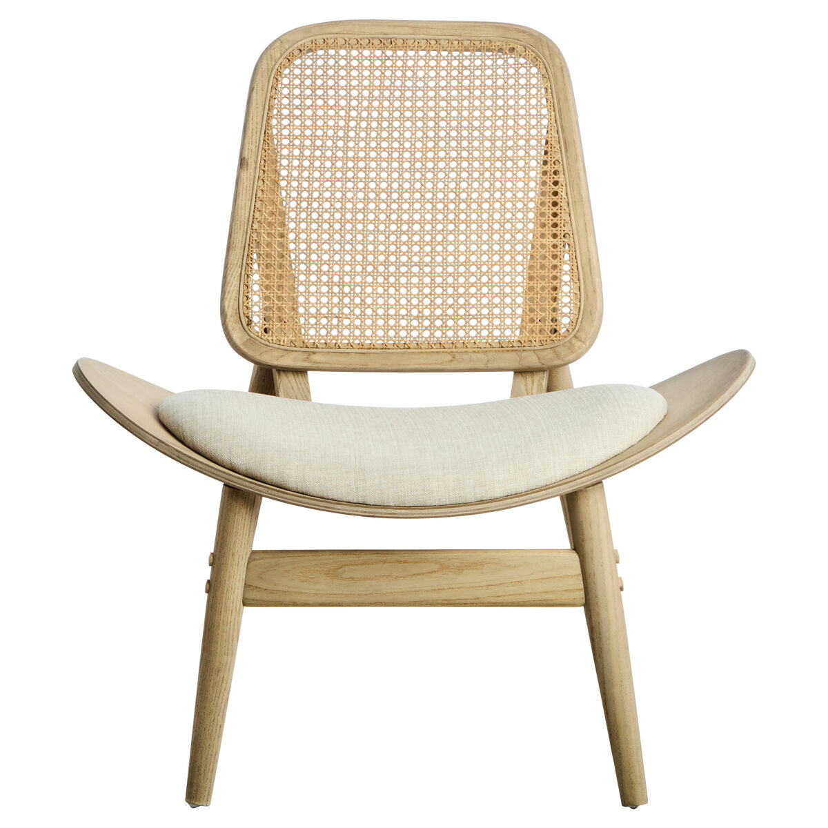 Vinsi Beige Fabric Chair with Cane Back
