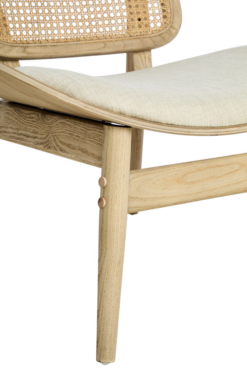 Vinsi Beige Fabric Chair with Cane Back