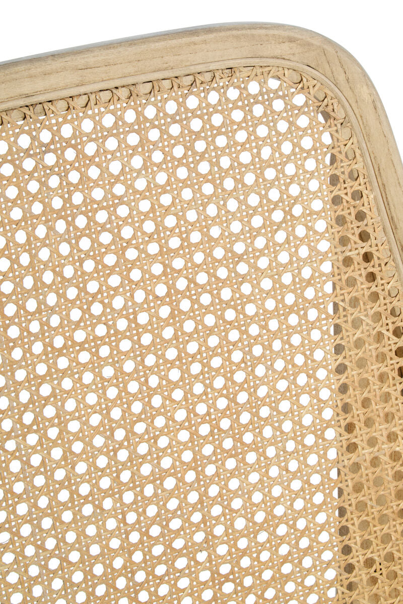 Vinsi Beige Fabric Chair with Cane Back
