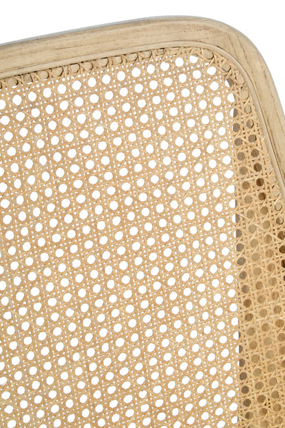 Vinsi Beige Fabric Chair with Cane Back