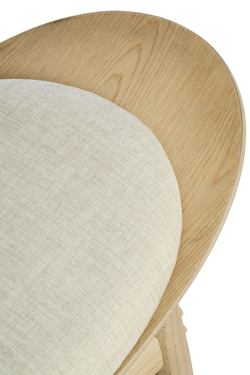 Vinsi Beige Fabric Chair with Cane Back