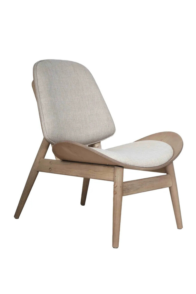 Vinsi Beige Fabric Chair with Wood Frame