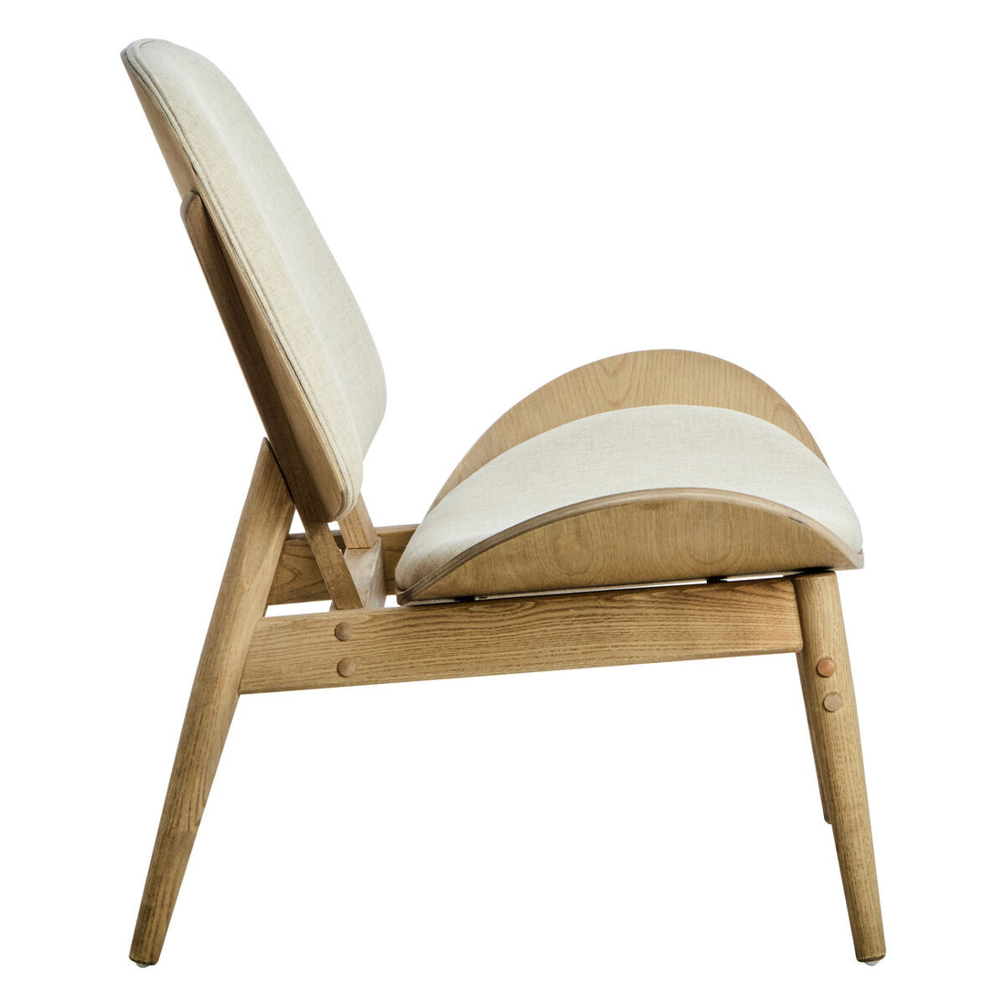 Vinsi Beige Fabric Chair with Wood Frame