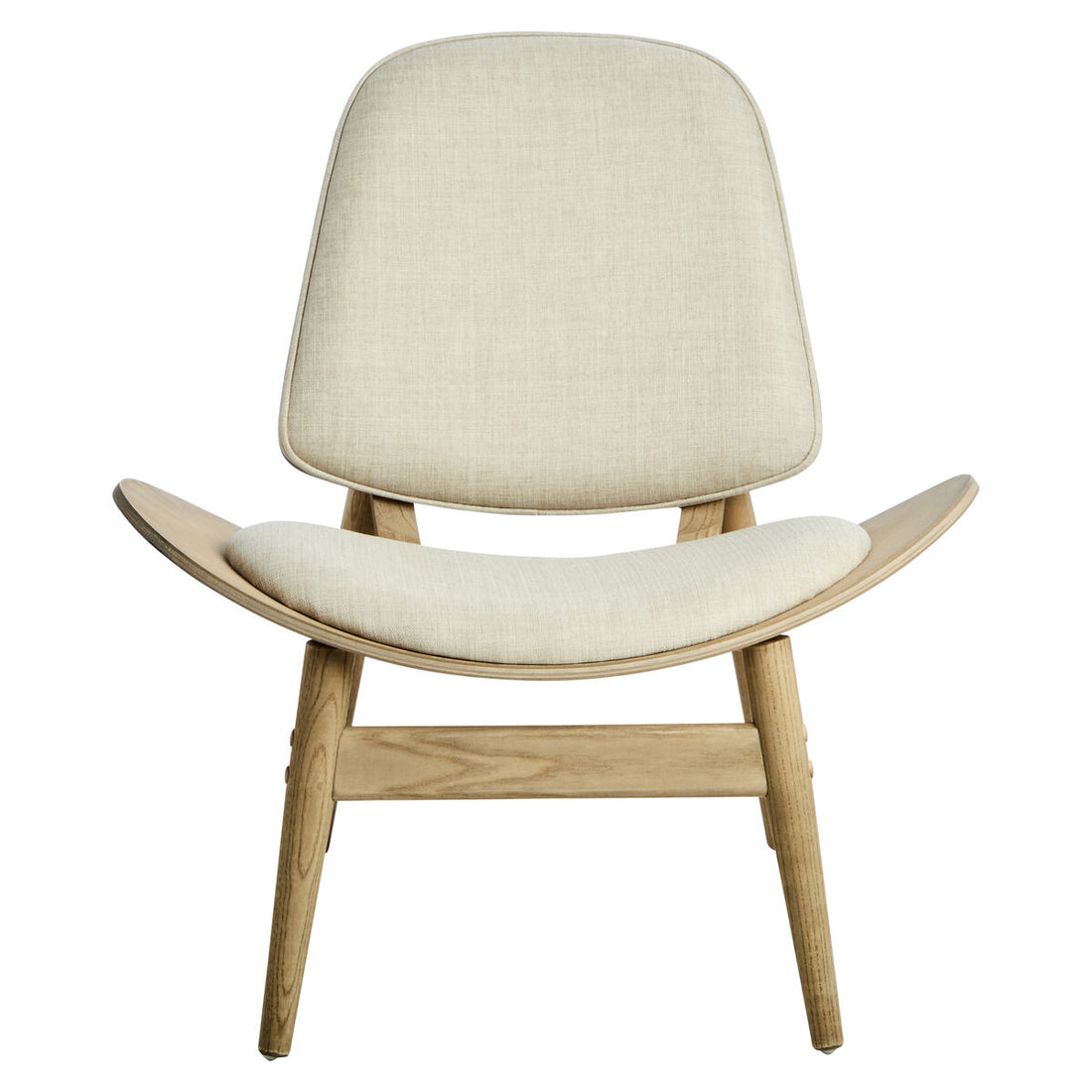 Vinsi Beige Fabric Chair with Wood Frame