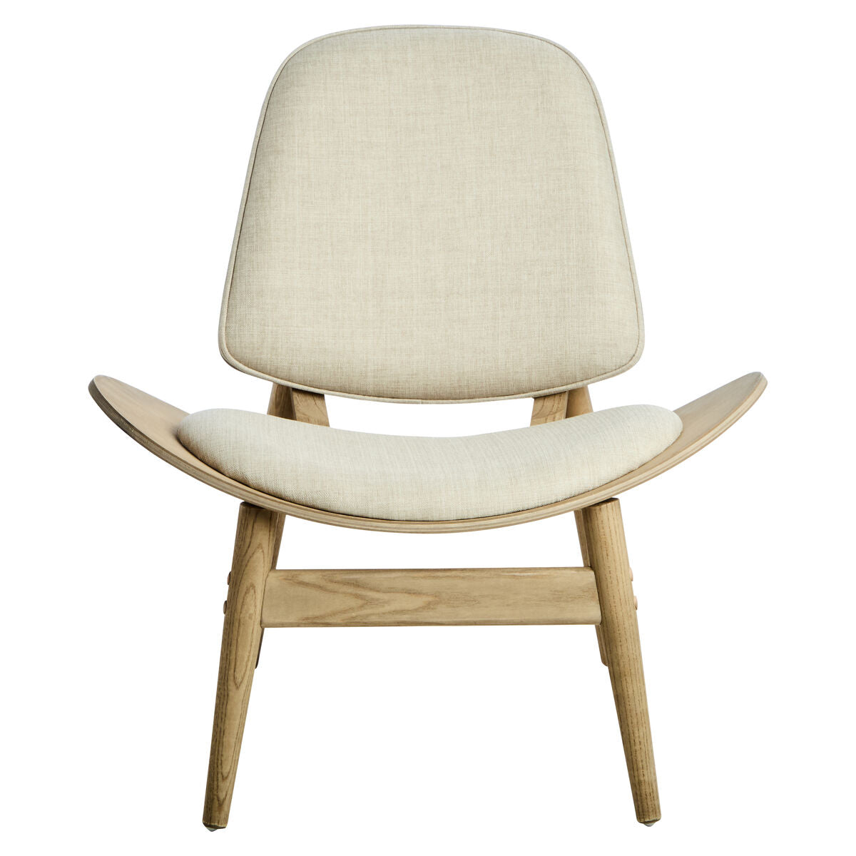 Vinsi Beige Fabric Chair with Wood Frame