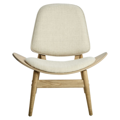 Vinsi Beige Fabric Chair with Wood Frame
