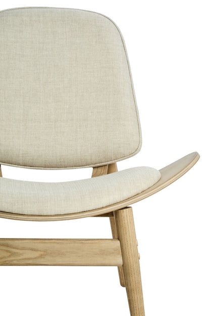 Vinsi Beige Fabric Chair with Wood Frame