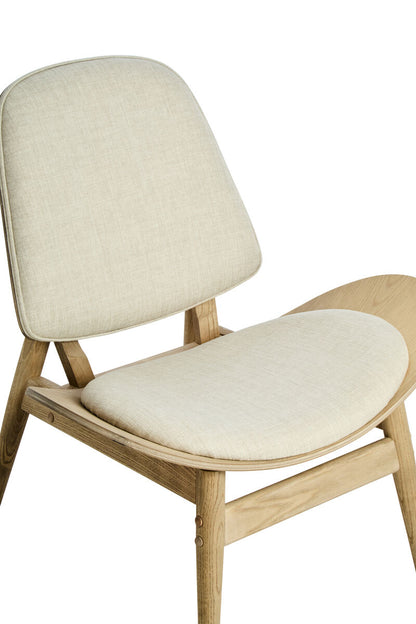 Vinsi Beige Fabric Chair with Wood Frame