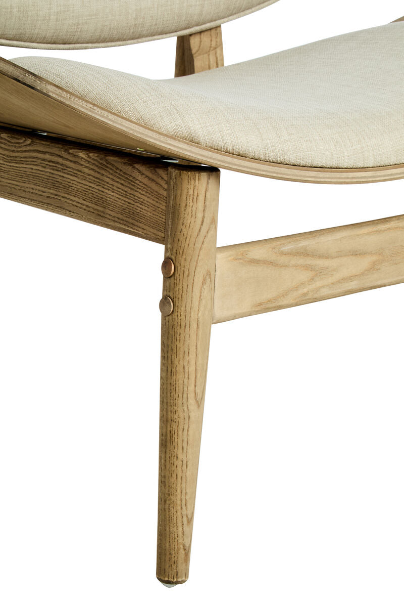 Vinsi Beige Fabric Chair with Wood Frame