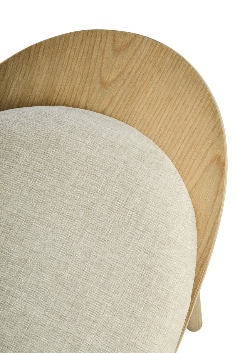 Vinsi Beige Fabric Chair with Wood Frame