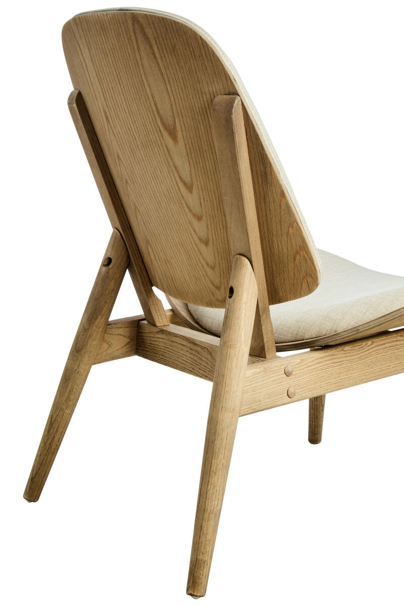 Vinsi Beige Fabric Chair with Wood Frame