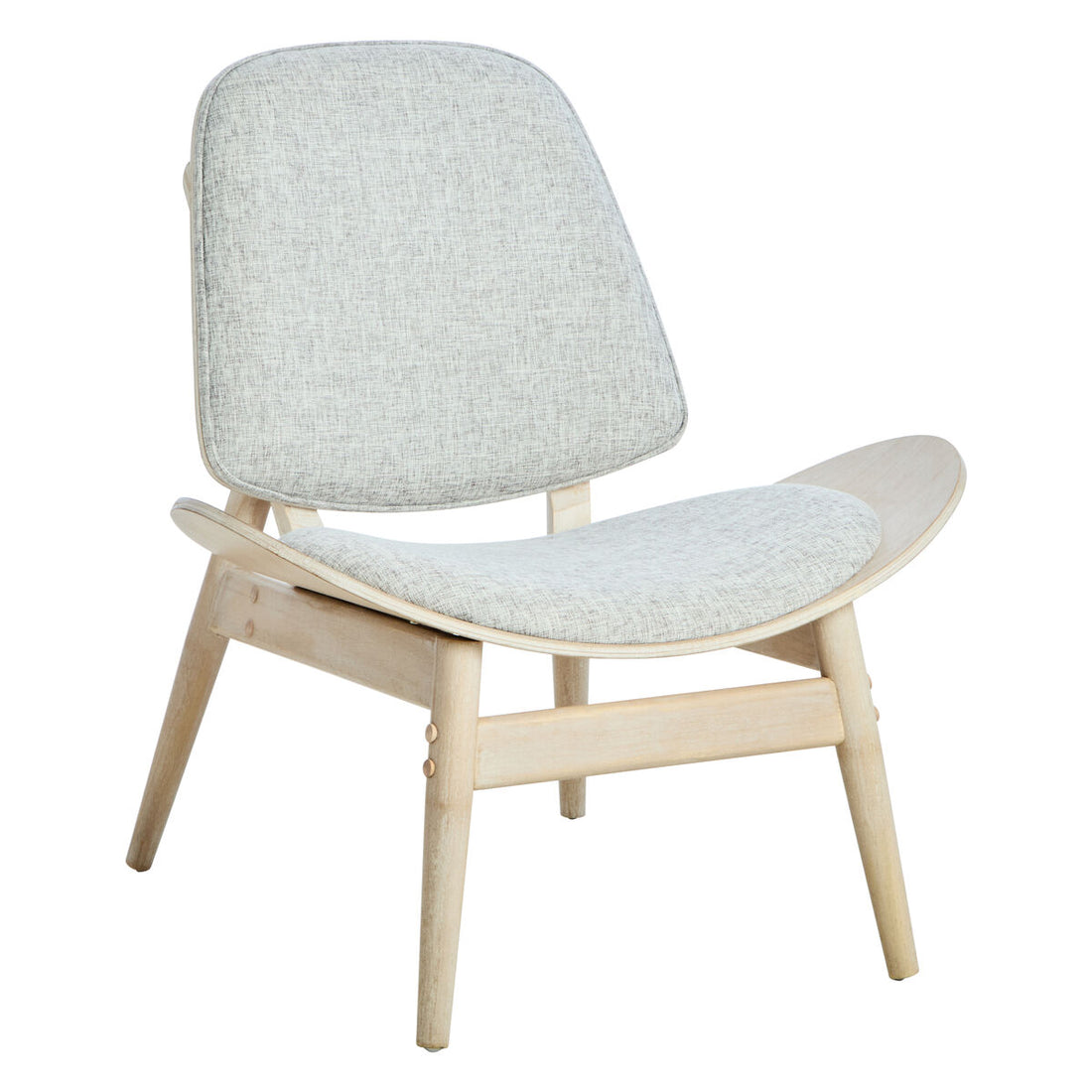 Vinsi Grey Fabric Chair with Wood Frame