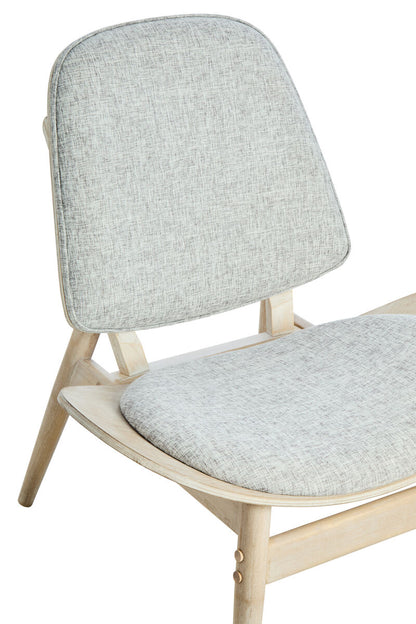Vinsi Grey Fabric Chair with Wood Frame