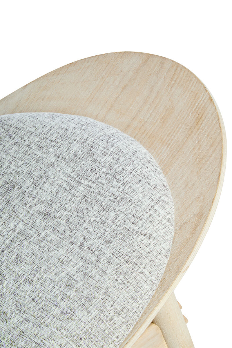 Vinsi Grey Fabric Chair with Wood Frame