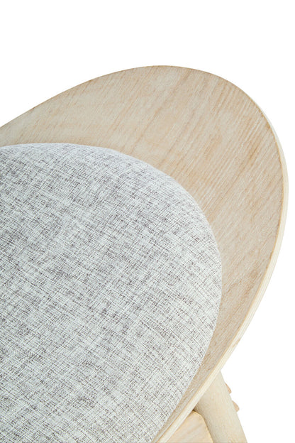 Vinsi Grey Fabric Chair with Wood Frame