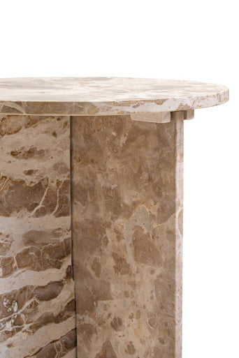 Santino Round Chocolate Marble Side Table - Image 3