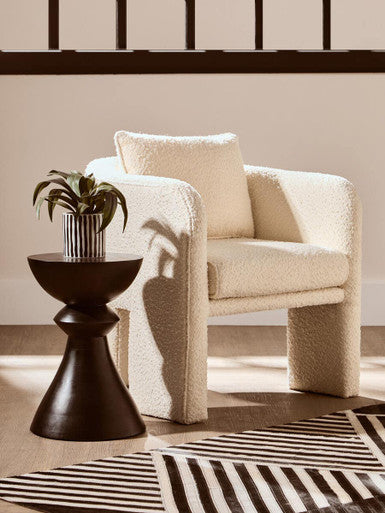 Walsa Black Finish Mango Wood Accent Side Table