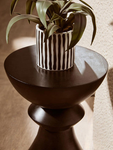 Walsa Black Finish Mango Wood Accent Side Table