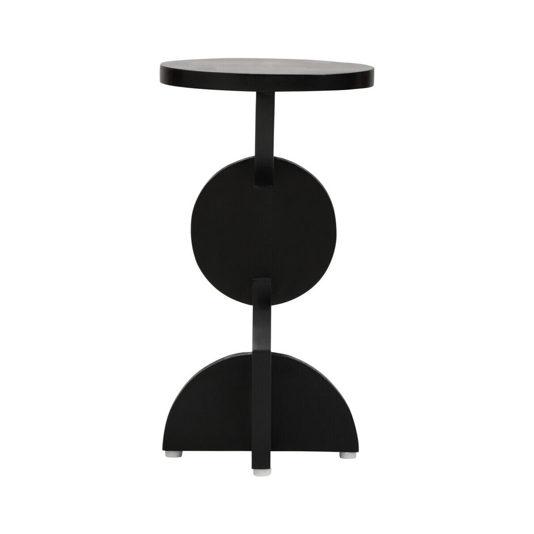 Walsa Black Finish Mango Wood Abstract Side Table