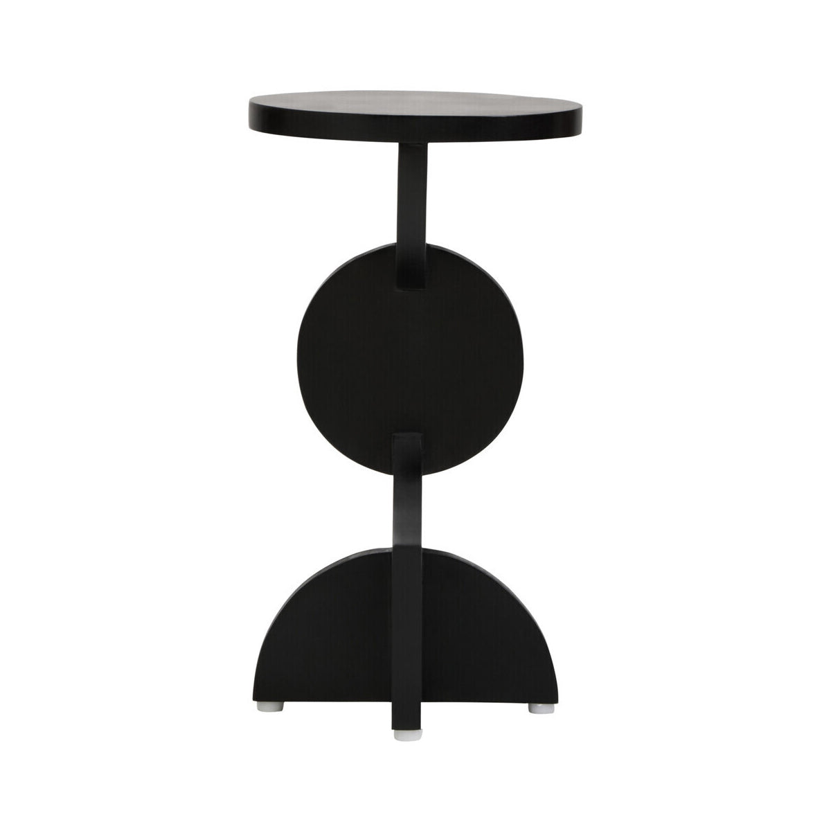 Walsa Black Finish Mango Wood Abstract Side Table