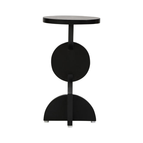 Walsa Black Finish Mango Wood Abstract Side Table
