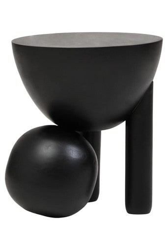 Walsa Black Finish Mango Wood Ball Detail Side Table
