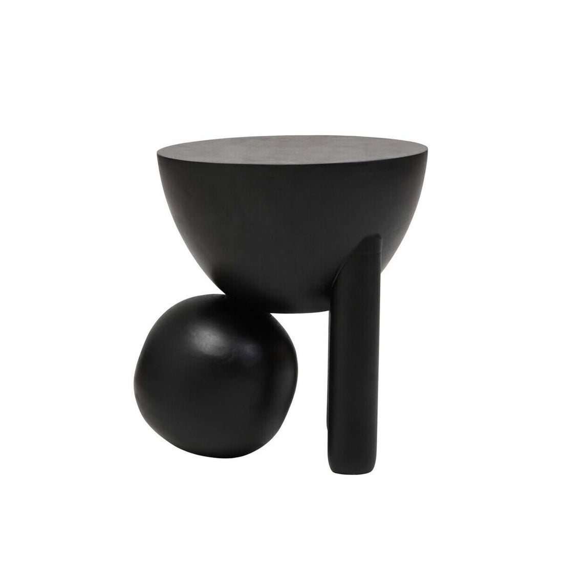 Walsa Black Finish Mango Wood Ball Detail Side Table
