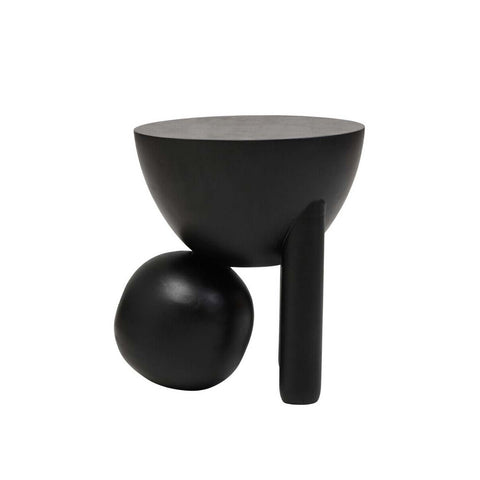 Walsa Black Finish Mango Wood Ball Detail Side Table